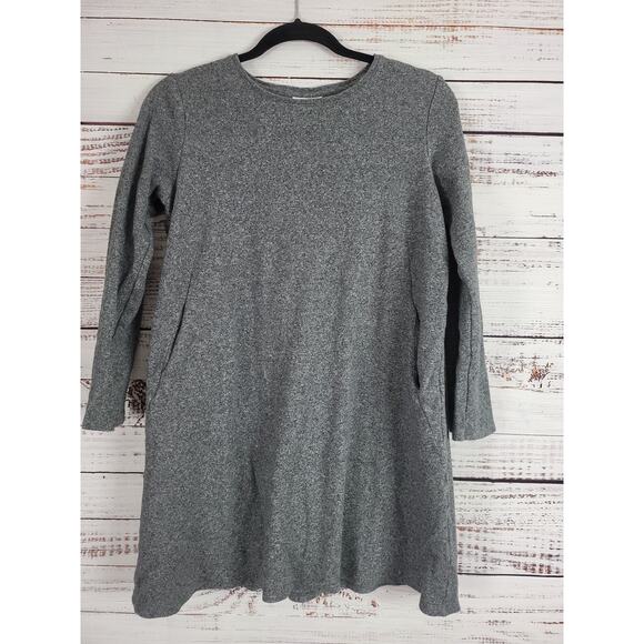 J. Jill Dresses & Skirts - J.Jill Pure Jill 100% Cotton Mini Dress S Womens Gray Long Sleeve Pockets